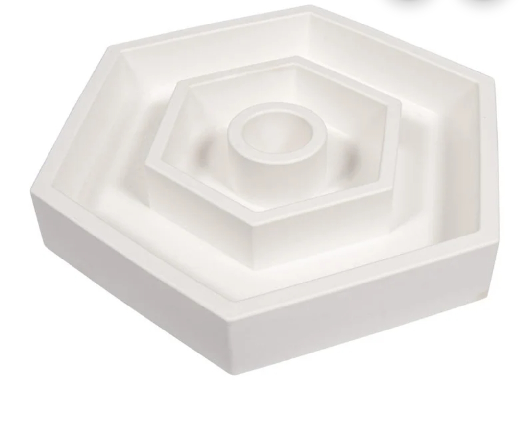 Sechseckiger Kerzenteller (Hexagon)