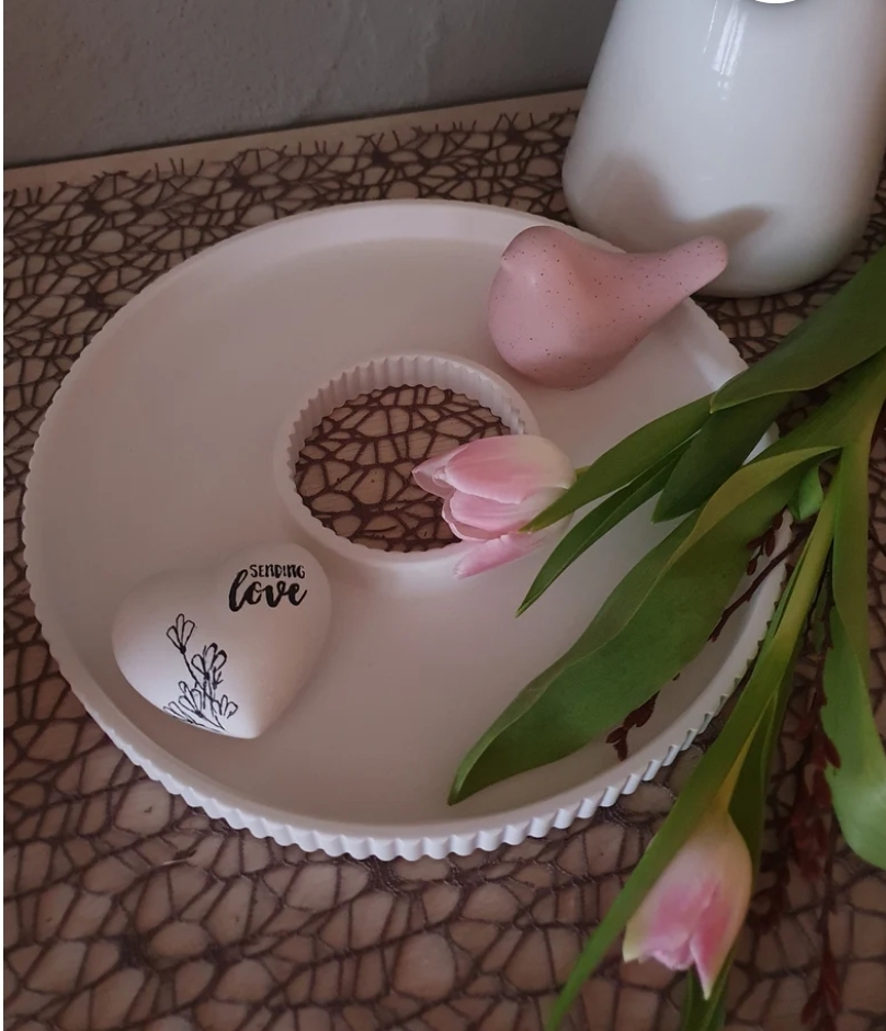 Großer Ringteller mit Rillen (26cm)